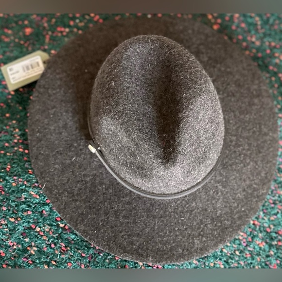 ‼️RARE‼️?ALL SAINTS??NWT?Long Brim Fedora w/ Logo Rivet in Cinder Black Marl main image 15